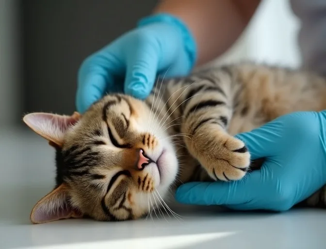 Specialist carefully handling a deceased cat with dignity in Maidstone